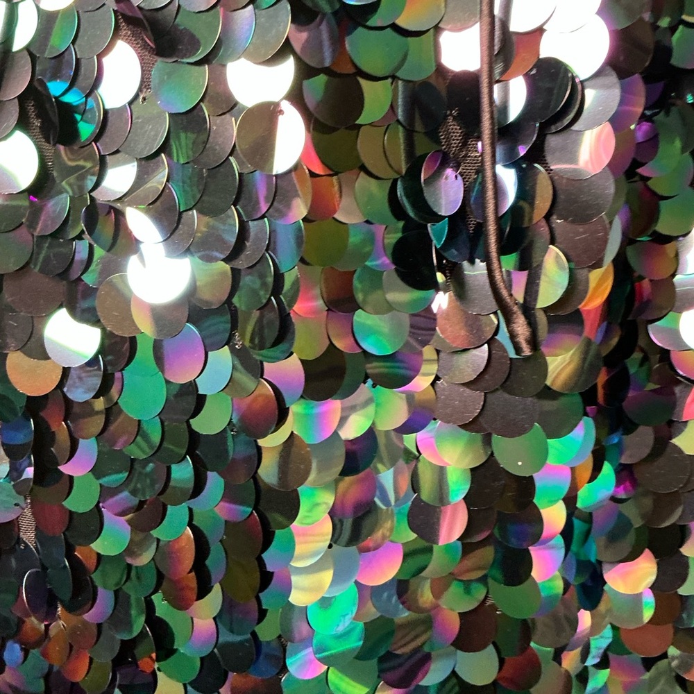 City Studio Juniors Sequin Paillette Mini Dress Iridescent Blue and Green SM New - Picture 8 of 12